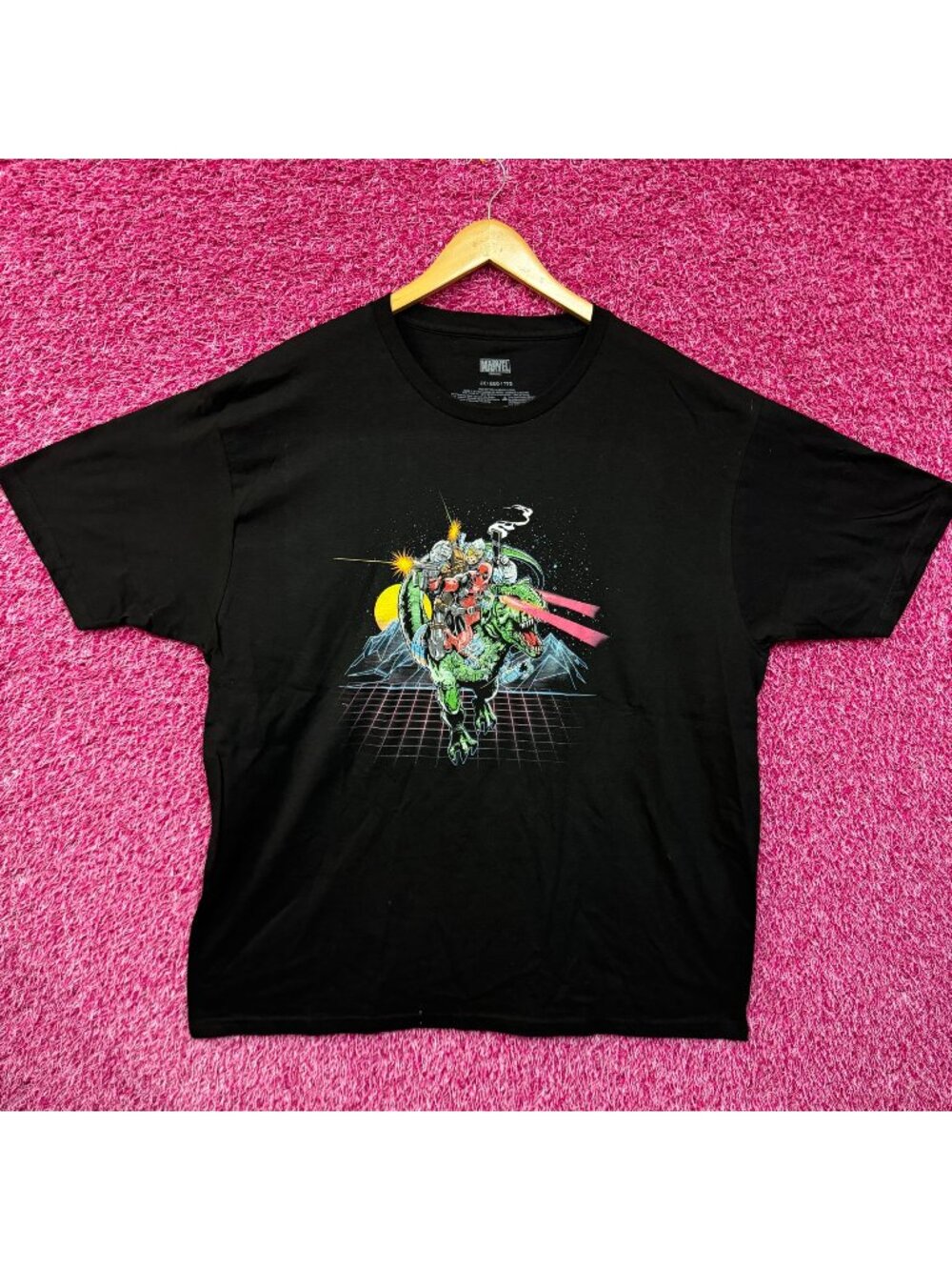 Deadpool Riding a Trex T-shirt size 2xl